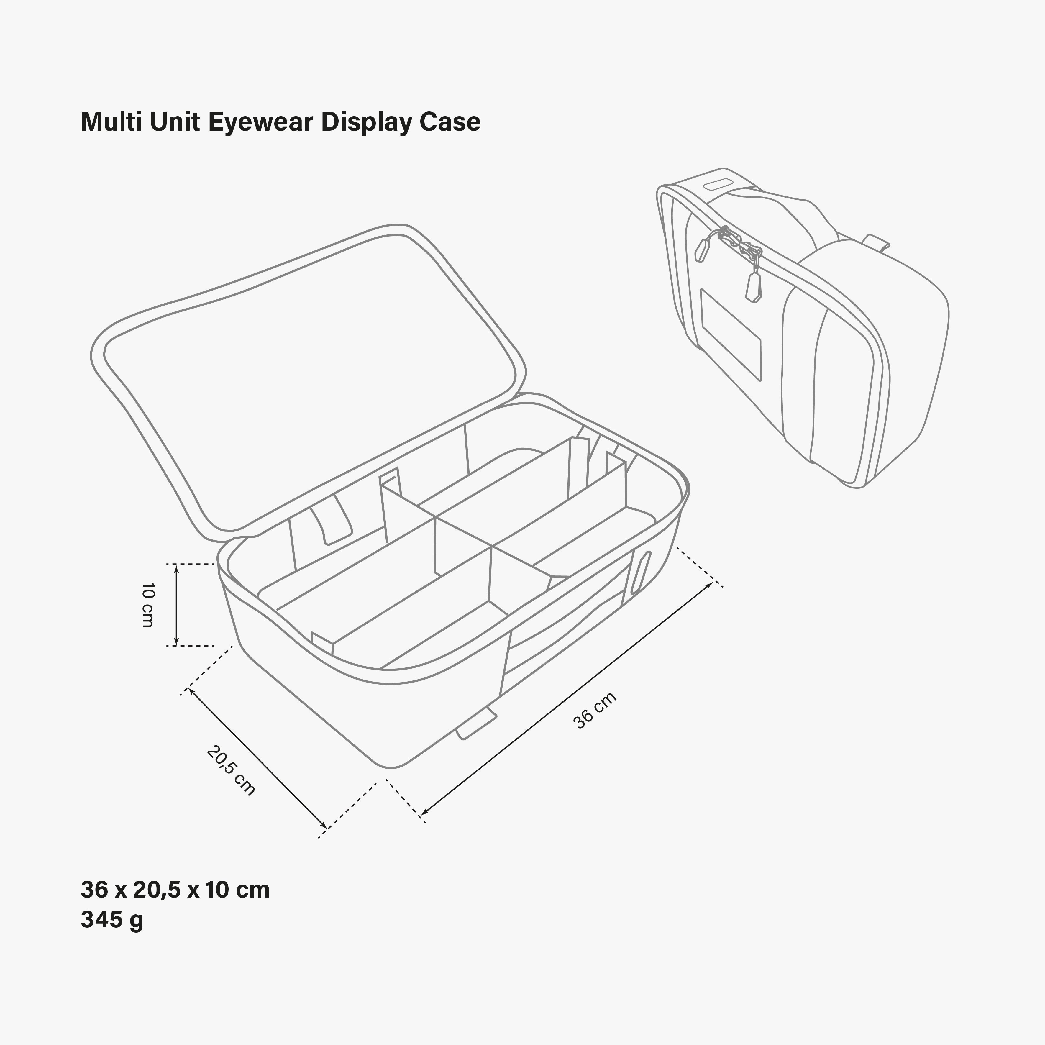 MULTI UNIT EYEWEAR DISPLAY CASE