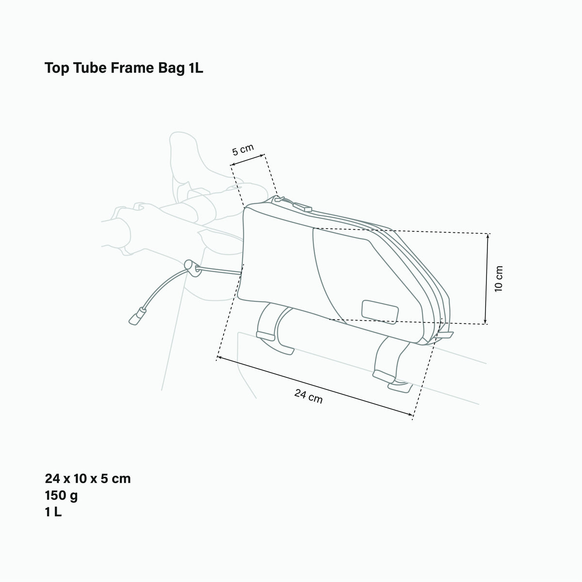 Top tube bag 1l Tour de France dimensions