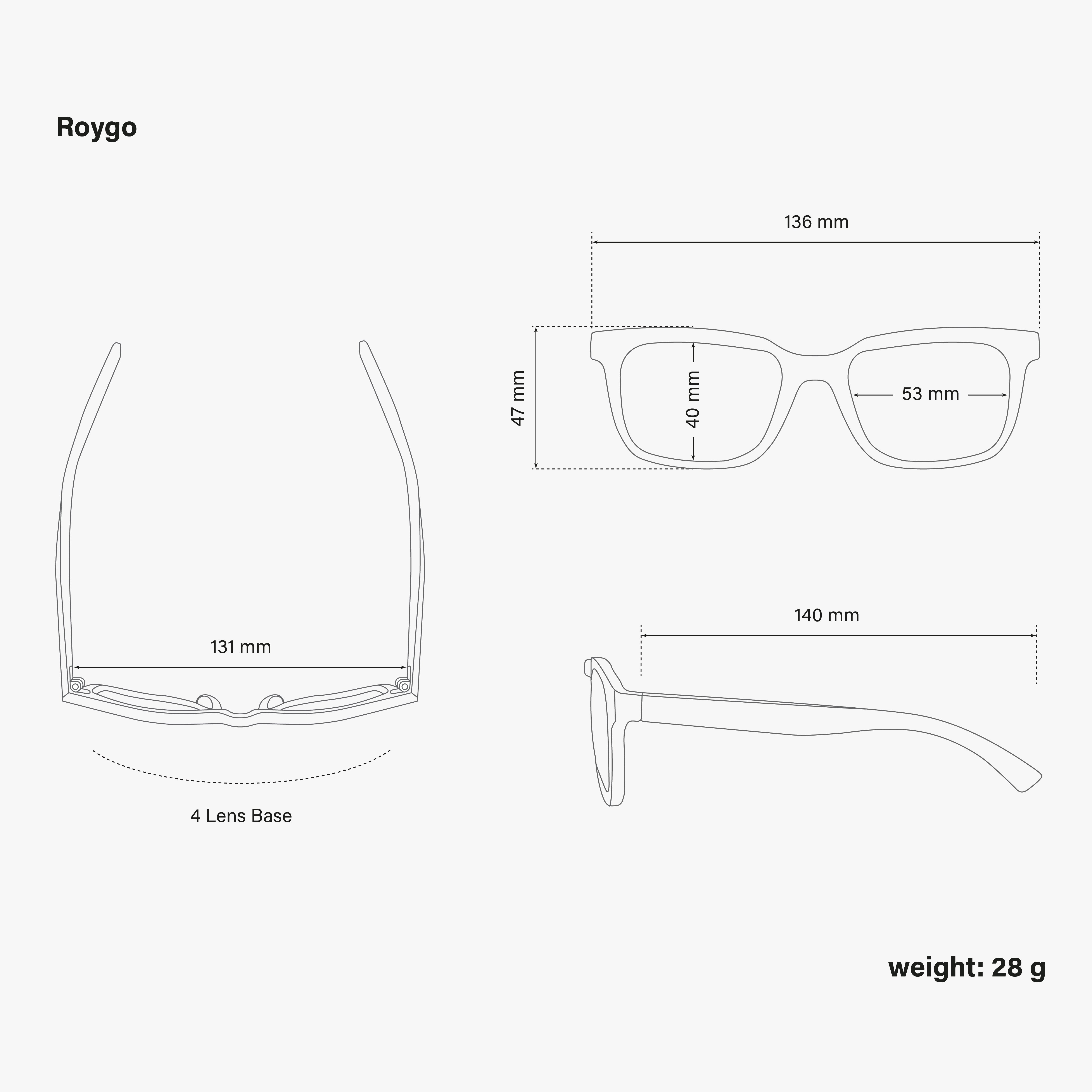 Roygo dimensions