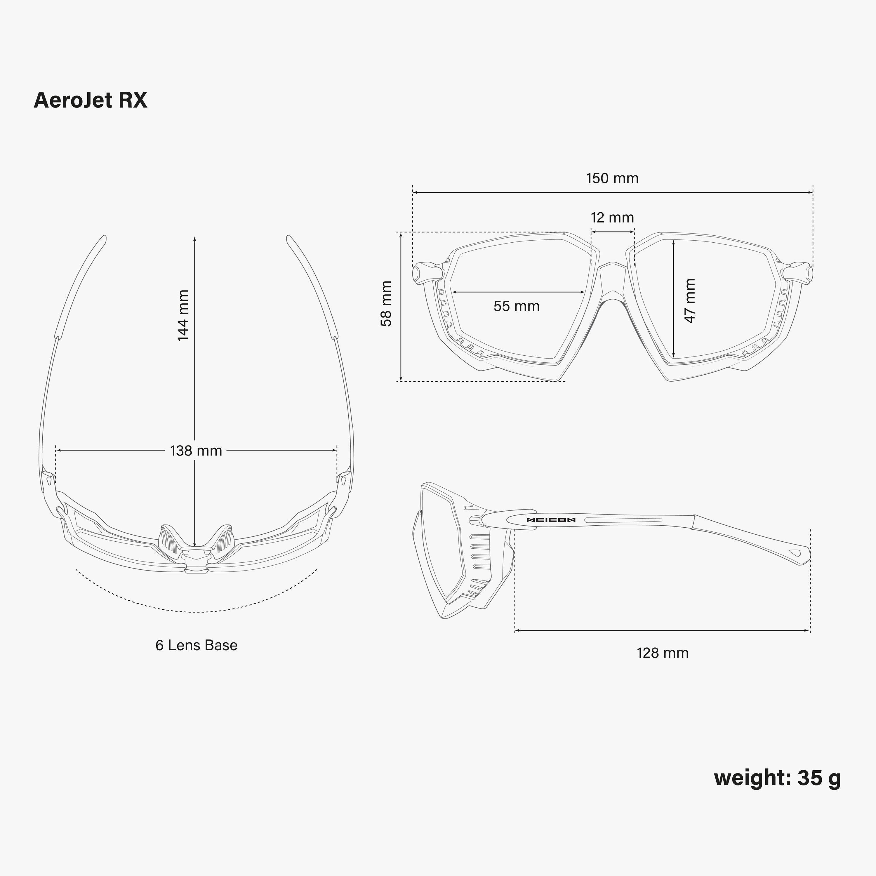 AeroJet Titanium RX Dimensions