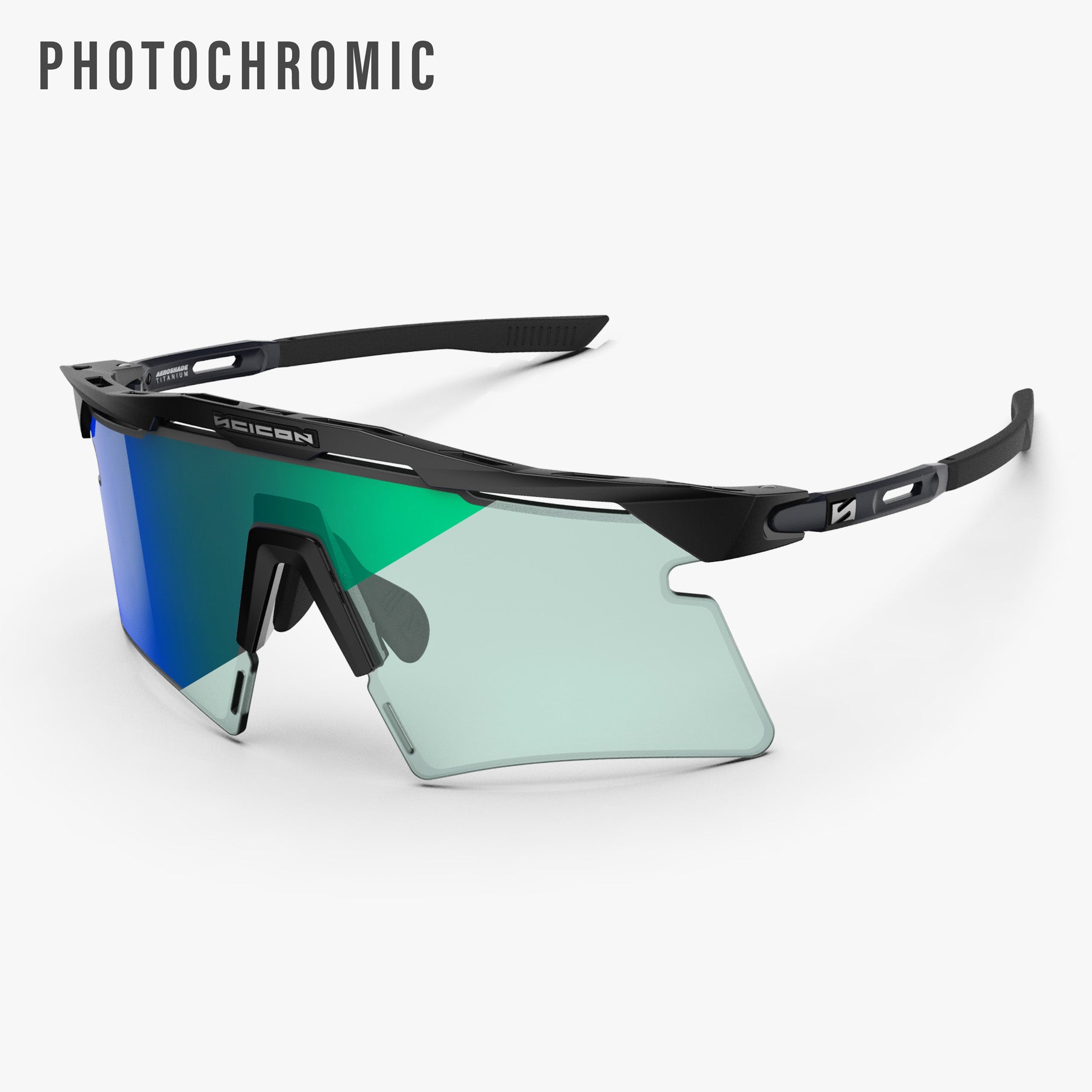 Aeroshade Titanium Black Matte Photochromic Blue Green hero