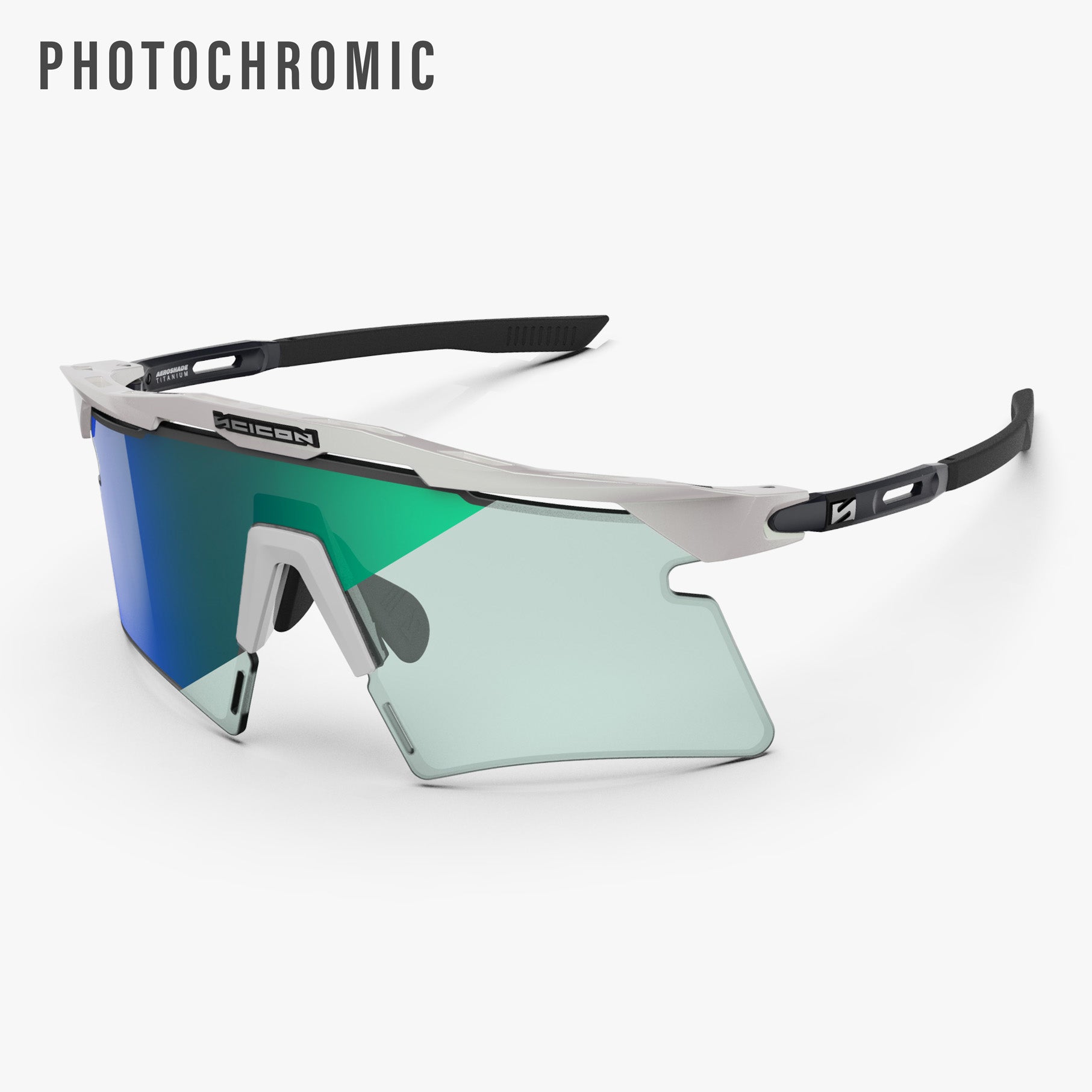 Aeroshade Titanium White Matte Photochromic Blue Green hero