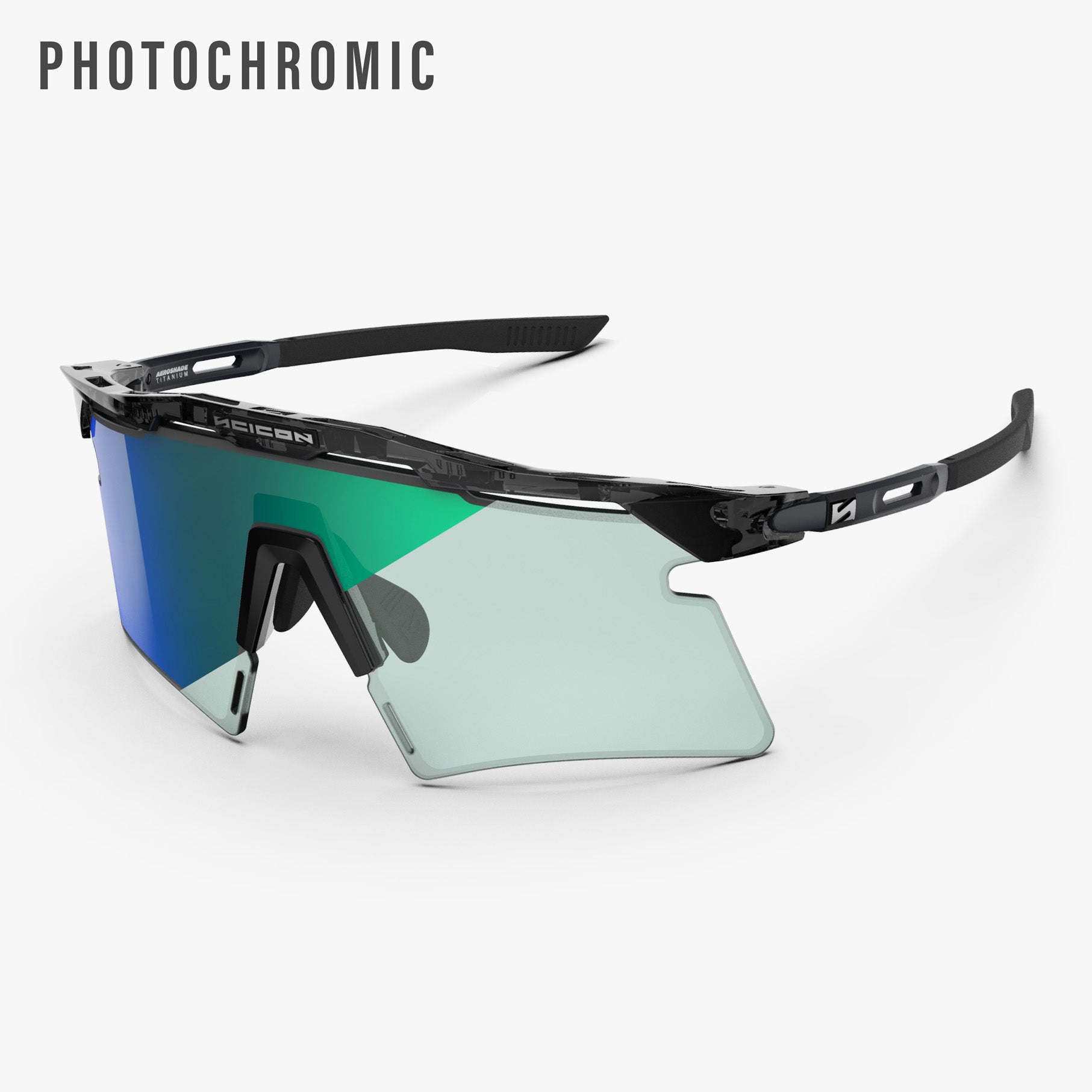 Aeroshade Titanium Crystal Black Photochromic Blue Green hero