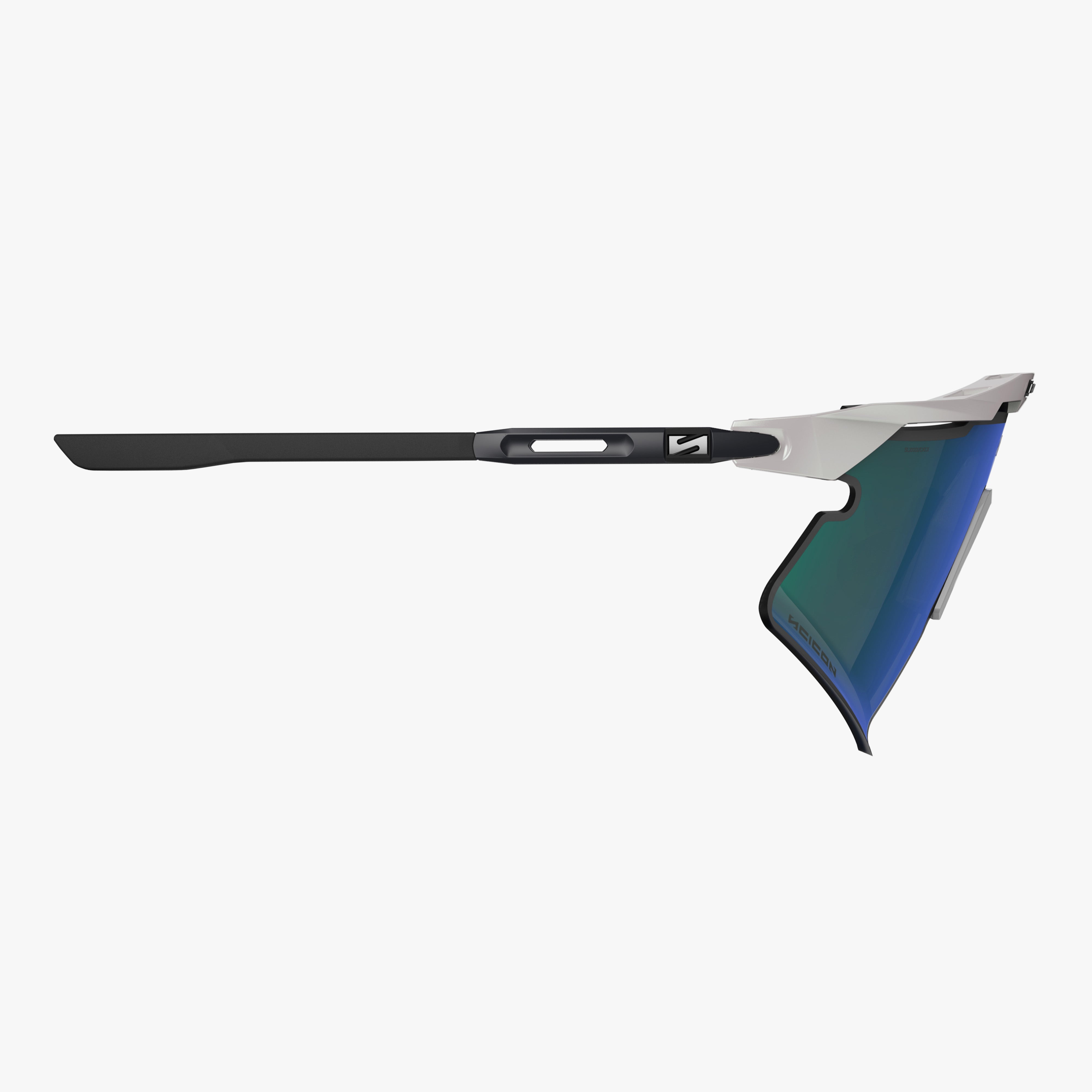 Aeroshade 2.0 Titanium Strake White Metal Matte Multimirror Blue Green side