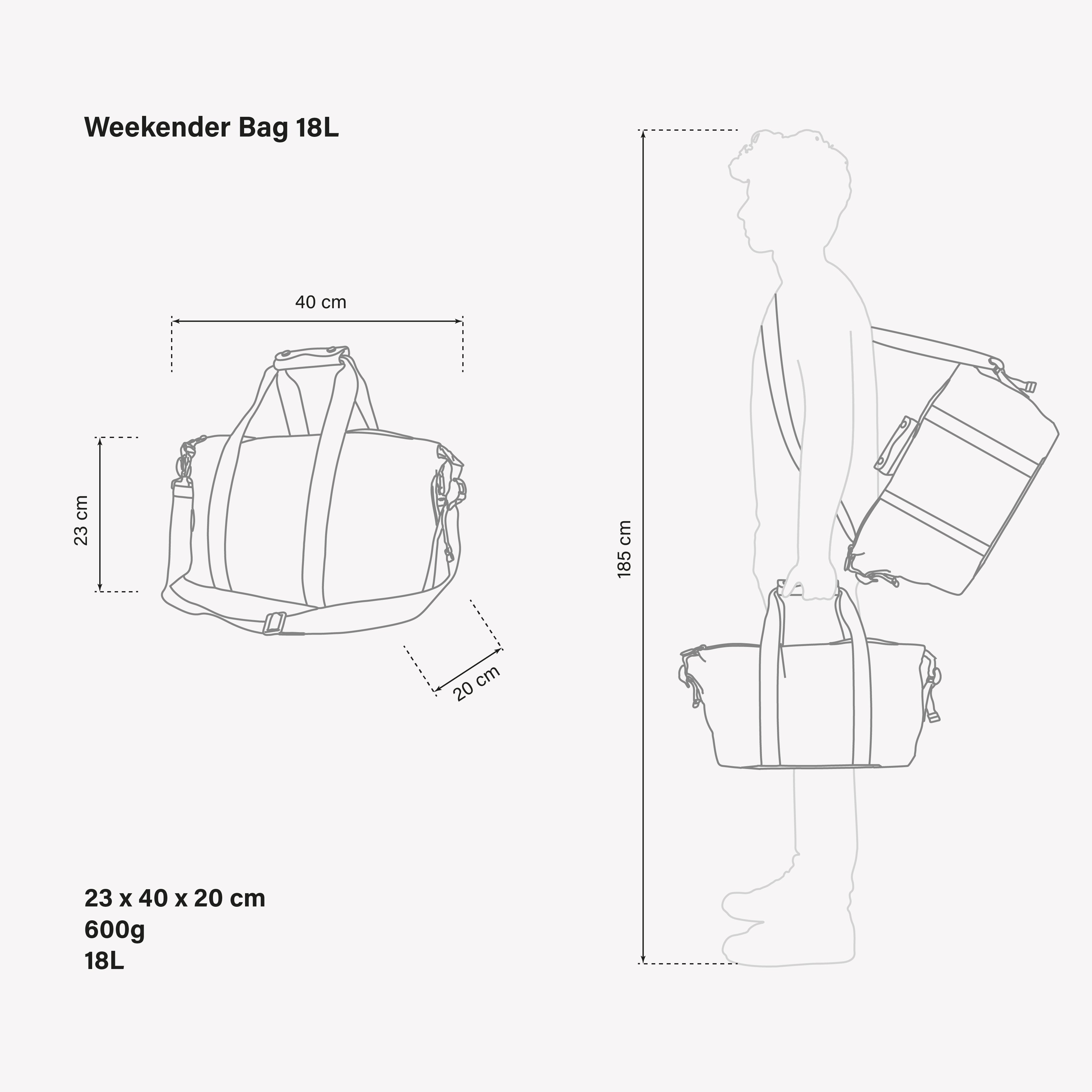 WEEKENDER BAG 18L - VEGAN LEATHER SYNERSKIN™