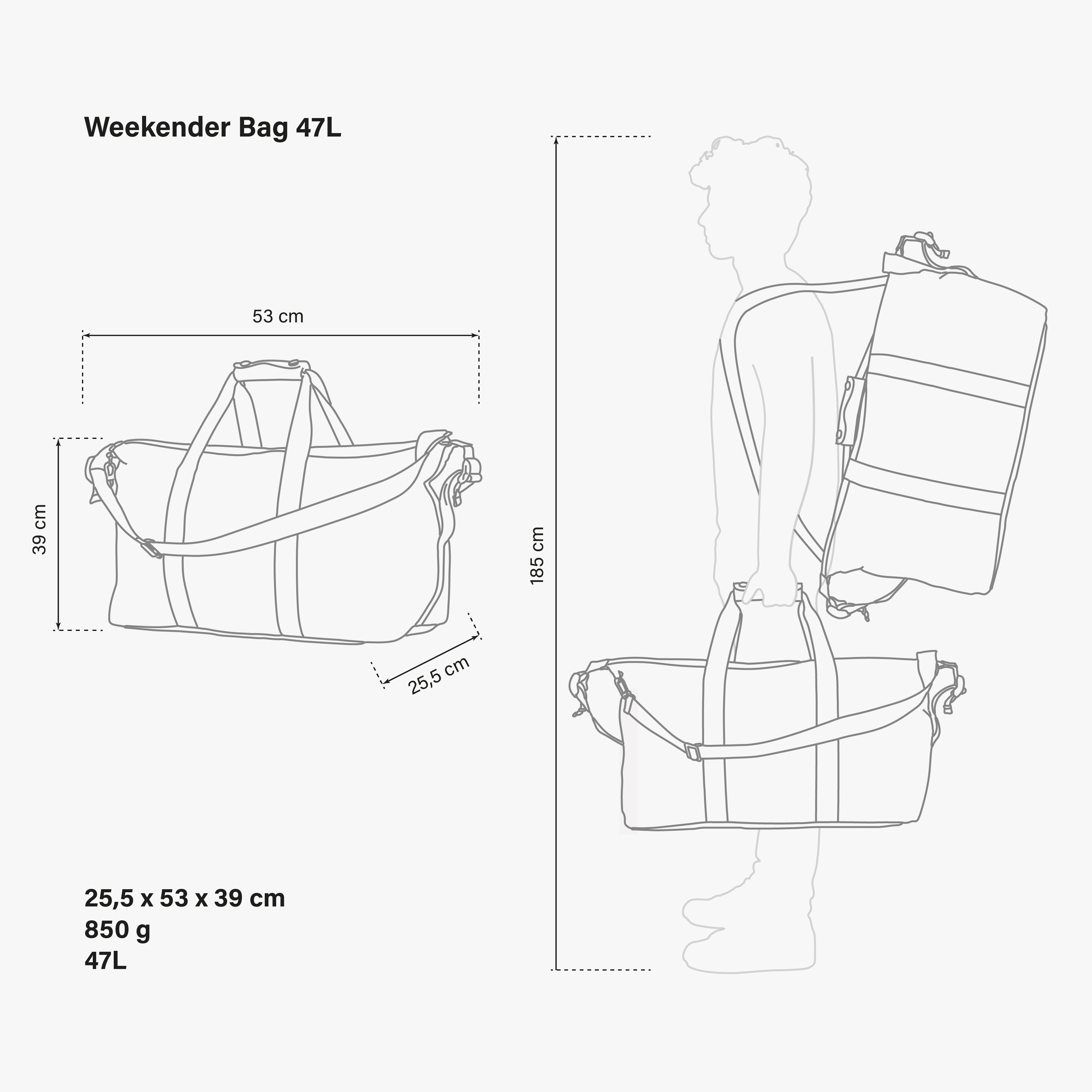 WEEKENDER BAG 47L - VEGAN LEATHER SYNERSKIN™