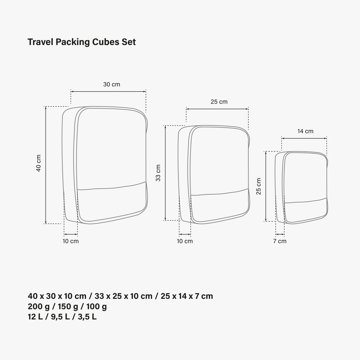 Packing Cube dimensions