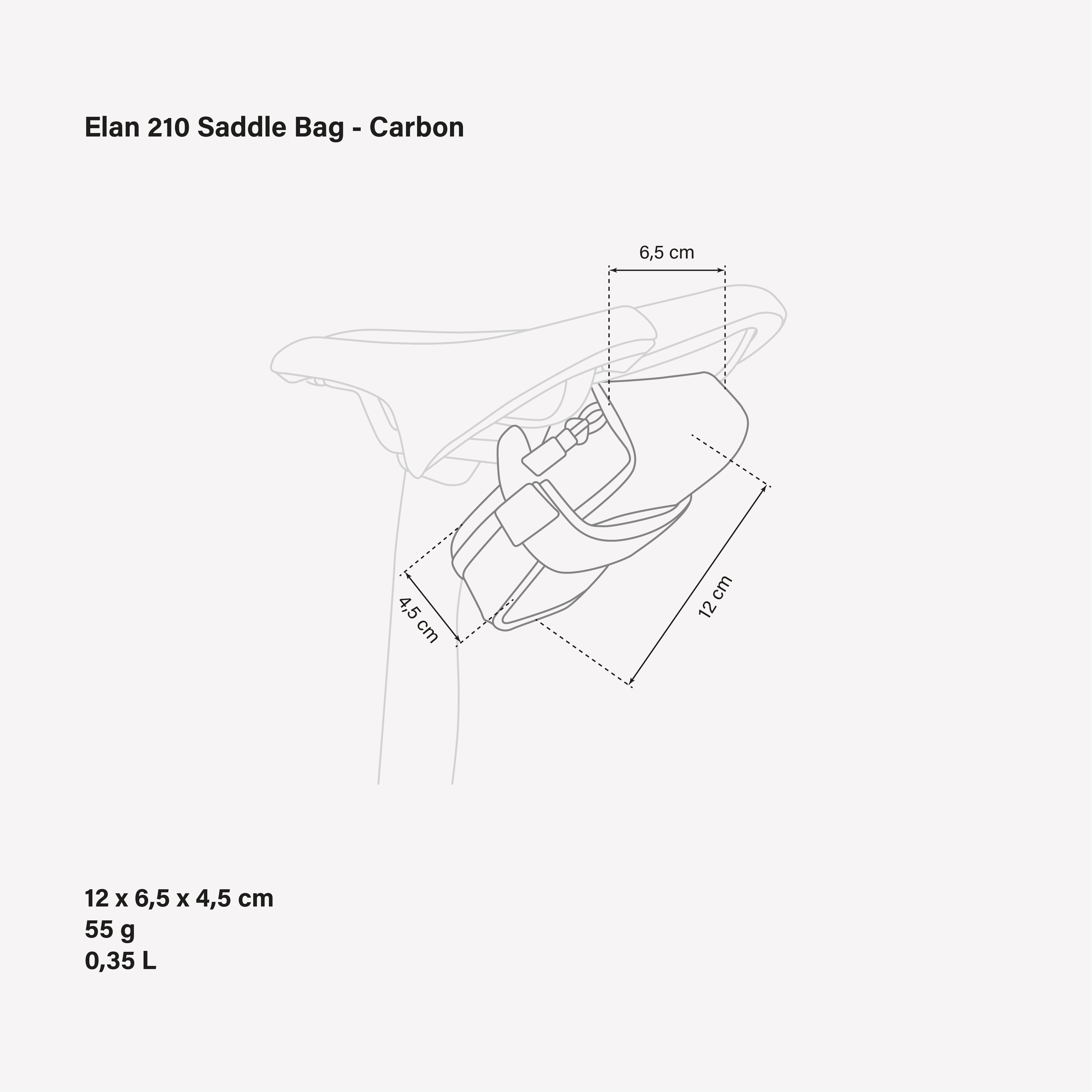 ELAN 210 SADDLE BAG - CARBON