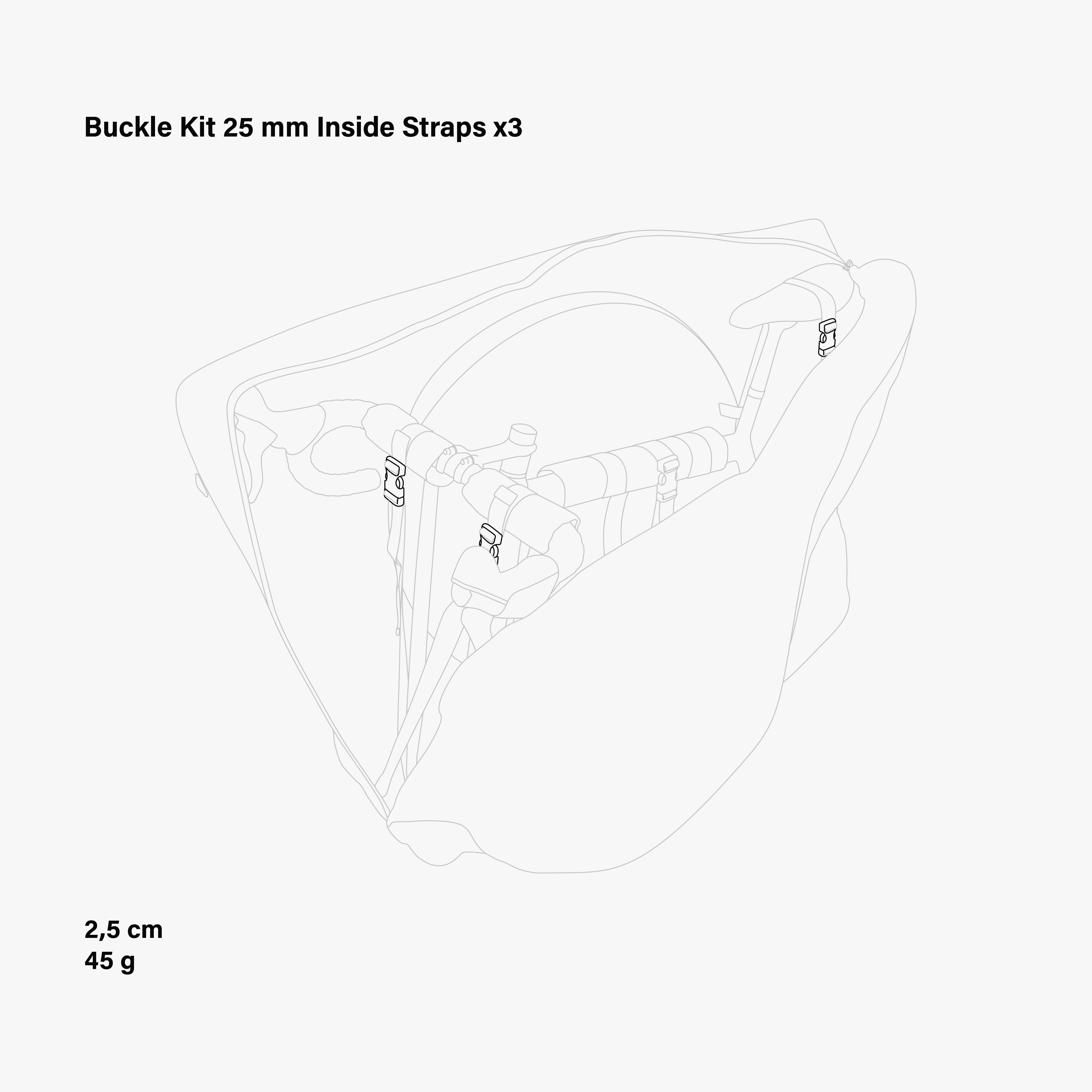 BUCKLE KIT 25 MM AEROCOMFORT STRAPS