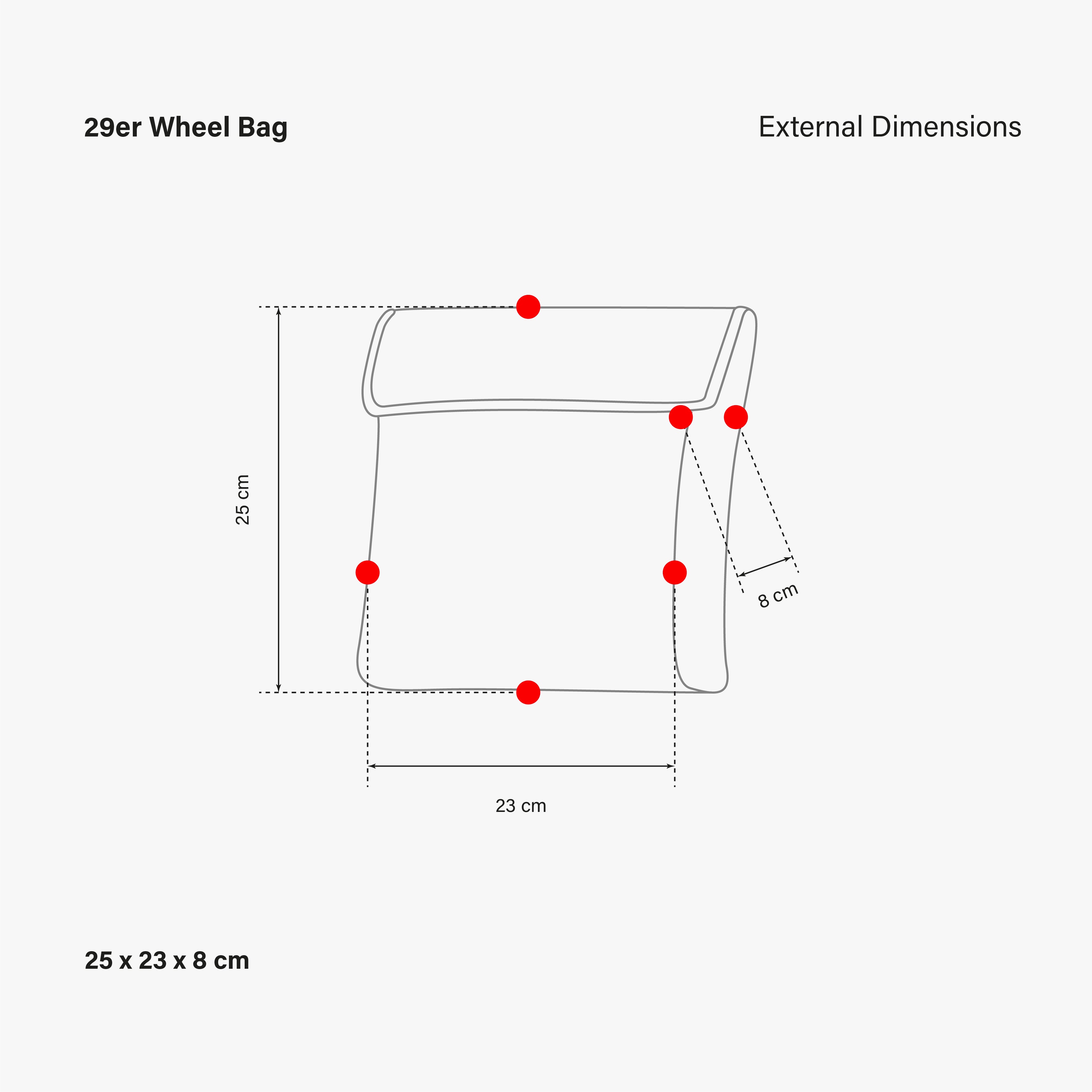 29er MTB Single Wheel Bag External Dimensions