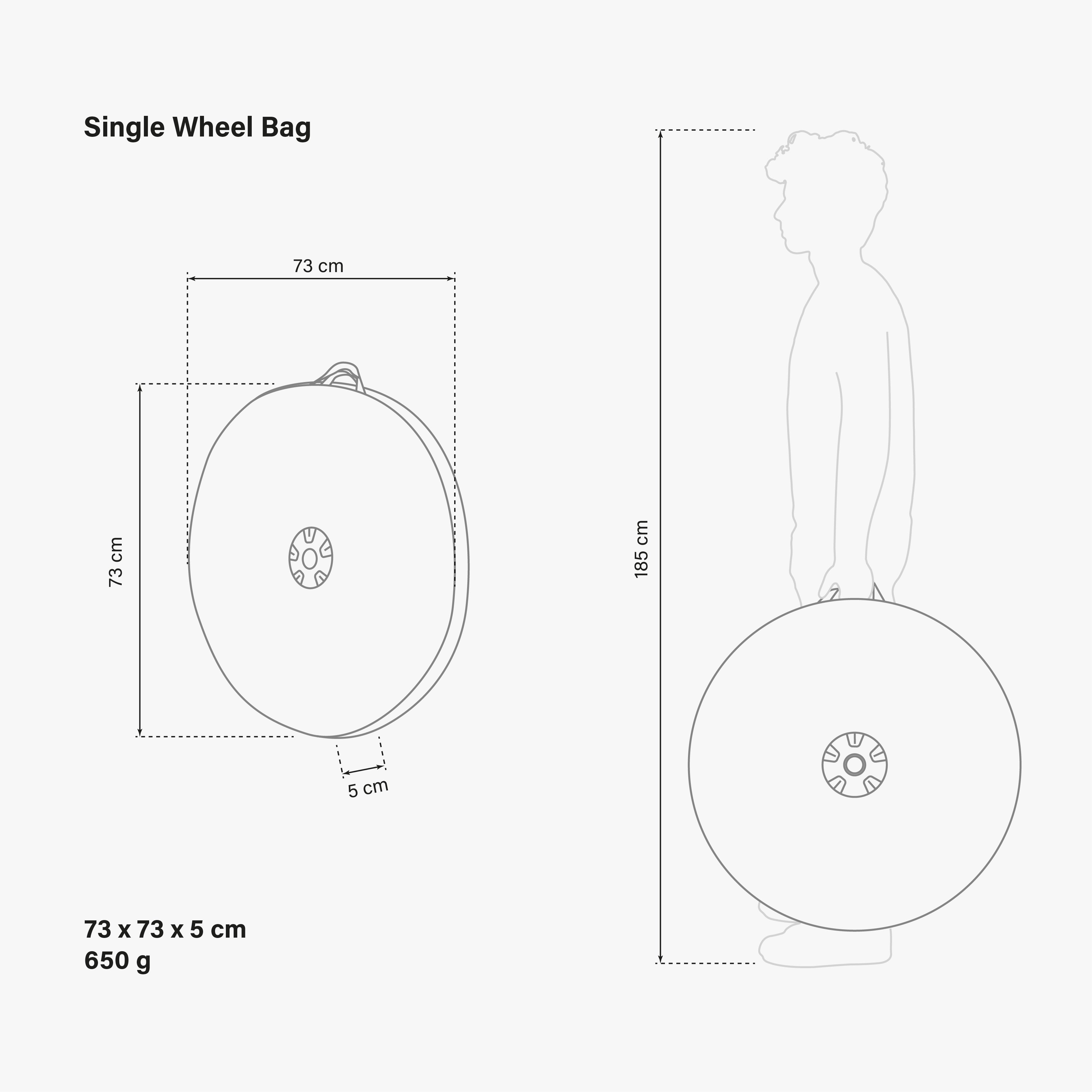 Single Wheel Bag Dimensions