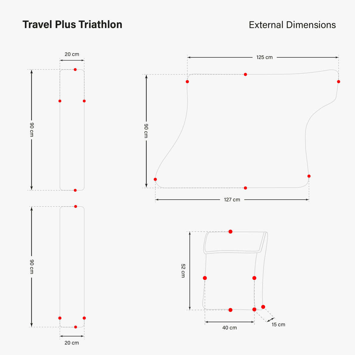 Travel Plus Triathlon External Dimensions