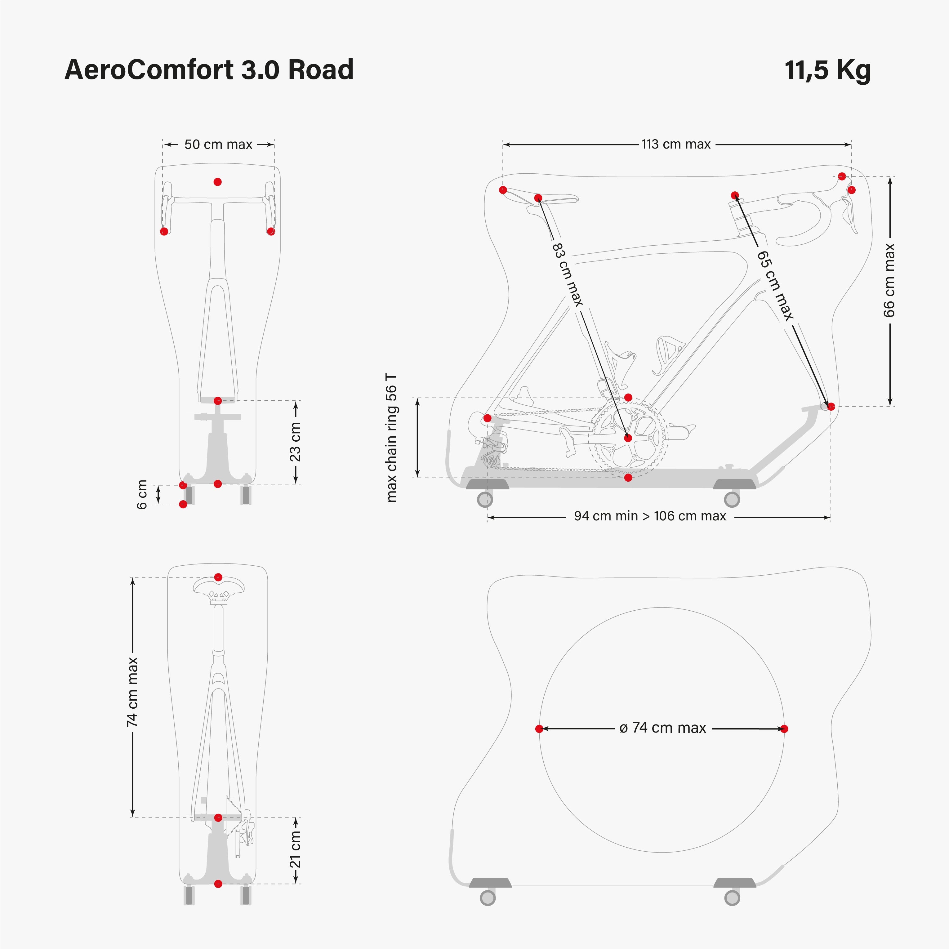 REAR MOUNT T-BAR ADAPTER AEROCOMFORT - 110 MM