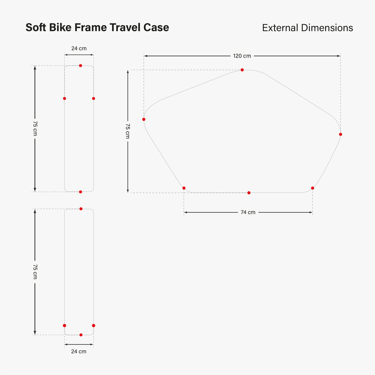 Soft Bike Travel Case External Dimensions